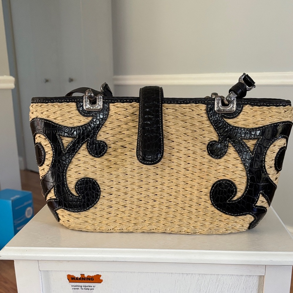 Black and Tan Woven Women's Bag